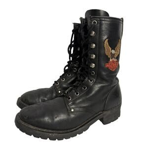 Vintage Harley-Davidson Men’s Leather Lace-Up Combat Boots 9M